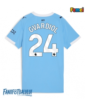 Manchester City Josko Gvardiol #24 Tricou Fotbal Replică 2025-26 Femei Acasa